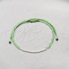 Pulsera Bolo Ajustable 03.426.0058.07 Plata Rodinada, Diseño de Bola, con Cristal Peridot, Pulido, Tono Plateado (Grosor 03 MM, 7 Pulgadas de Largo)