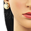 Arete Dormilona 02.163.0348 Oro Laminado, Diseño de Hueco, Pulido, Tono Dorado
