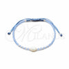 Pulsera Bolo Ajustable 03.426.0064.4.07 Plata Rodinada, Diseño de Bola, con Perla Blanca y Cristal Zafiro Claro, Algodón, Tono Plateado (Grosor 08 MM, 7 Pulgadas de Largo)