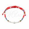 Pulsera Bolo Ajustable 03.426.0068.07 Plata Rodinada, Diseño de Bola, con Perla Blanca y Cristal Multicolor, Pulido, Tono Plateado (Grosor 06 MM, 7 Pulgadas de Largo)