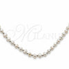 Gargantilla Elegante 04.392.0001.20 Plata Rodinada, Diseño de Bola, con Perla Blanca, Pulido, Tono Plateado (Grosor 06 MM, 20 Pulgadas de Largo)