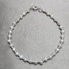 Pulsera Elegante 04.392.0001.07 Plata Rodinada, Diseño de Bola, con Perla Blanca, Pulido, Tono Plateado (Grosor 06 MM, 7 Pulgadas de Largo)