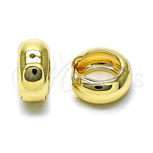 Argolla Huggie 02.195.0306.20 Oro Laminado, Pulido, Tono Dorado