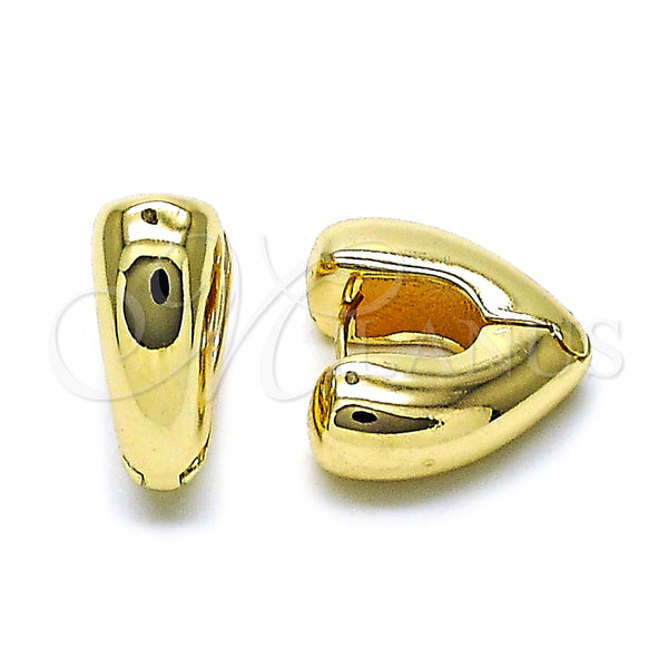 Argolla Huggie 02.195.0323.20 Oro Laminado, Diseño de Corazón, Pulido, Tono Dorado