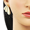 Arete Dormilona 02.195.0326 Oro Laminado, Diseño de Alas, Pulido, Tono Dorado