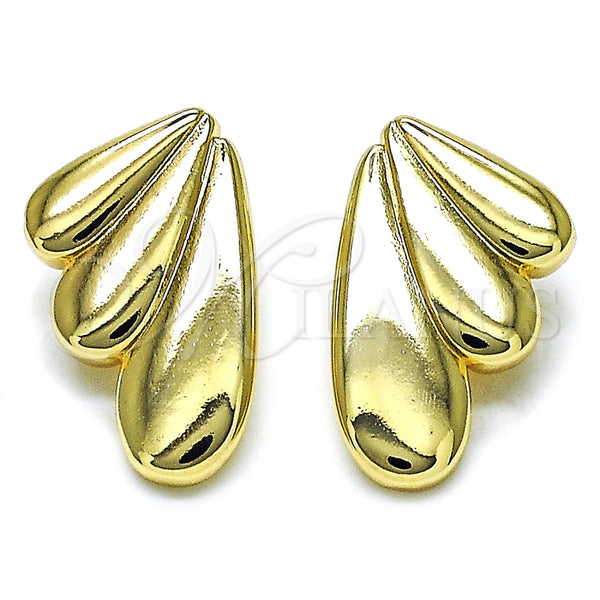 Arete Dormilona 02.195.0326 Oro Laminado, Diseño de Alas, Pulido, Tono Dorado