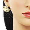 Arete Dormilona 02.195.0327 Oro Laminado, Diseño de Concha, Pulido, Tono Dorado