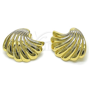 Arete Dormilona 02.195.0327 Oro Laminado, Diseño de Concha, Pulido, Tono Dorado