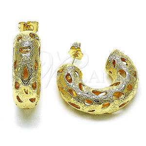 Argolla Mediana 02.195.0334.30 Oro Laminado, Diseño de Hueco, Mate, Tono Dorado