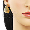 Arete Dormilona 02.195.0335 Oro Laminado, Diseño de Gota y Hueco, Pulido, Tono Dorado