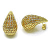 Arete Dormilona 02.195.0335 Oro Laminado, Diseño de Gota y Hueco, Pulido, Tono Dorado
