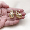 Arete Dormilona 02.202.0017 Oro Laminado, Diseño de Gota y Hueco, Pulido, Tono Dorado