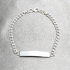 Pulsera con Placa 03.392.0042.07 Plata Rodinada, Pulido, Tono Plateado (Grosor 07 MM, 7 Pulgadas de Largo)
