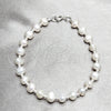 Pulsera Elegante 03.392.0027.07 Plata Rodinada, Diseño de Bola, con Perla Blanca, Pulido, Tono Plateado (Grosor 08 MM, 7 Pulgadas de Largo)