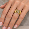 Anillo Multi Piedra 01.428.0001 Oro Laminado, con Micro Pave Blanca, Pulido, Tono Dorado (Talla Unica)