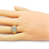 Anillo Multi Piedra 01.428.0001 Oro Laminado, con Blanca Micro Pave, Pulido, Tono Dorado (One size fits all)