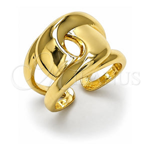 Anillo Elegante 01.428.0002 Oro Laminado, Diseño de Nudo, Pulido, Tono Dorado (Talla Unica)