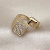 Anillo Multi Piedra 01.428.0010 Oro Laminado, con Blanca Micro Pave, Pulido, Tono Dorado (One size fits all)