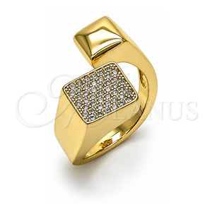 Anillo Multi Piedra 01.428.0010 Oro Laminado, con Micro Pave Blanca, Pulido, Tono Dorado (Talla Unica)