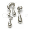 Arete Dormilona 02.428.0005.1 Oro Laminado Blanco, Diseño de Gota, Pulido, Rodinado