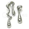 Arete Dormilona 02.428.0005.1 Rodio Laminado, Diseño de Gota, Pulido, Rodinado