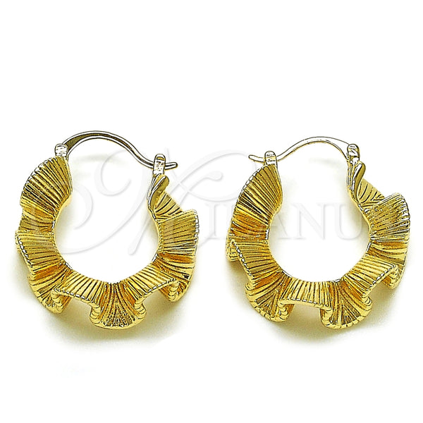 Argolla Mediana 02.428.0021.30 Oro Laminado, Diseño de Torcido, Diamantado, Tono Dorado