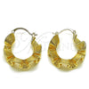 Argolla Mediana 02.428.0021.30 Oro Laminado, Diseño de Torcido, Diamantado, Tono Dorado