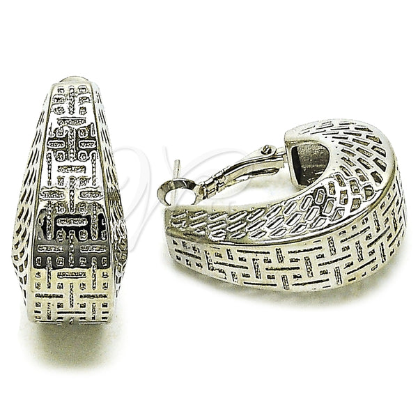 Argolla Pequeña 02.163.0350.1.25 Rodio Laminado, Diseño de File, Pulido, Rodinado