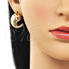 Arete Dormilona 02.163.0351 Oro Laminado, Diseño de Gota, Pulido, Tono Dorado