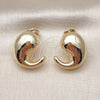 Arete Dormilona 02.163.0351 Oro Laminado, Diseño de Gota, Pulido, Tono Dorado