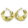 Argolla Mediana 02.163.0356.35 Oro Laminado, Diseño de Torcido, Pulido, Tono Dorado