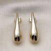 Arete Dormilona 02.163.0357 Oro Laminado, Diseño de Gota y Hueco, Pulido, Tono Dorado