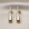 Arete Dormilona 02.163.0358 Oro Laminado, Diseño de Gota y Hueco, Pulido, Tono Dorado