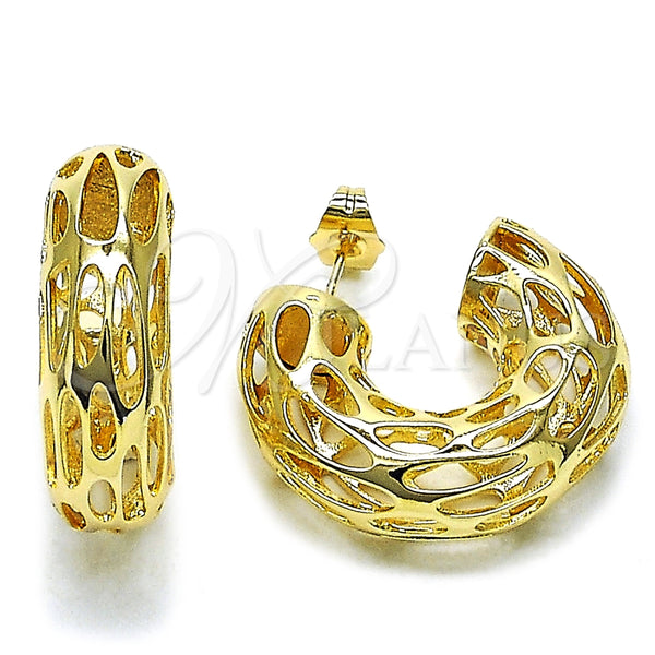 Argolla Pequeña 02.163.0359.30 Oro Laminado, Diseño de Hueco y File, Pulido, Tono Dorado