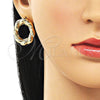 Arete Dormilona 02.163.0364 Oro Laminado, Diseño de Hueco y Torcido, Pulido, Tono Dorado