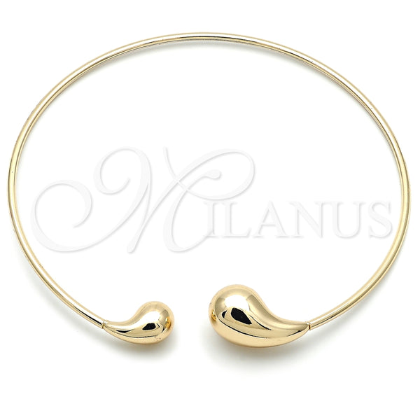 Gargantilla Elegante 04.163.0006.17 Oro Laminado, Diseño de Gota y Hueco, Pulido, Tono Dorado (03 MM Thickness, 17 Inches Length)
