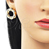 Arete Dormilona 02.163.0366 Oro Laminado, Diseño de Torcido, Pulido, Tono Dorado