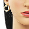 Arete Dormilona 02.163.0367 Oro Laminado, Diseño de Torcido y Trébol de Cuatro Hojas, Pulido, Tono Dorado