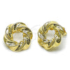 Arete Dormilona 02.163.0368 Oro Laminado, Diseño de Torcido, Pulido, Tono Dorado