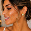 Arete Dormilona 02.163.0371 Oro Laminado, Diseño de Corazón y Hueco, Pulido, Tono Dorado