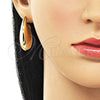 Arete Dormilona 02.163.0372 Oro Laminado, Diseño de Gota y Hueco, Pulido, Tono Dorado