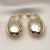 Arete Dormilona 02.163.0372 Oro Laminado, Diseño de Gota y Hueco, Pulido, Tono Dorado