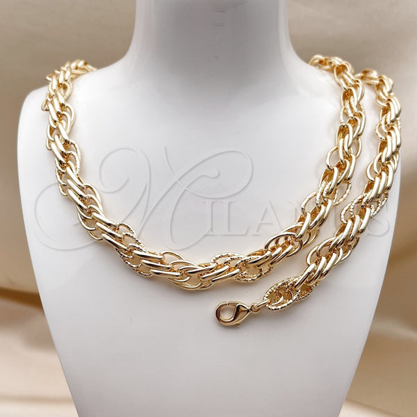 Collar y Pulsera 06.93.0002 Oro Laminado, Diamantado, Tono Dorado