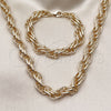 Collar y Pulsera 06.93.0002 Oro Laminado, Diamantado, Tono Dorado