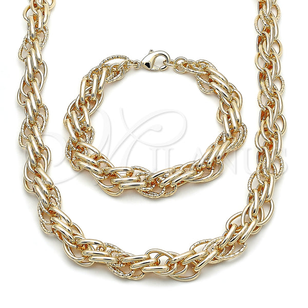 Collar y Pulsera 06.93.0002 Oro Laminado, Diamantado, Tono Dorado