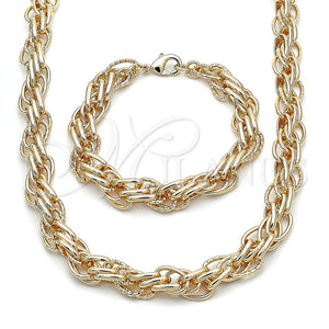Collar y Pulsera 06.93.0002 Oro Laminado, Diamantado, Tono Dorado