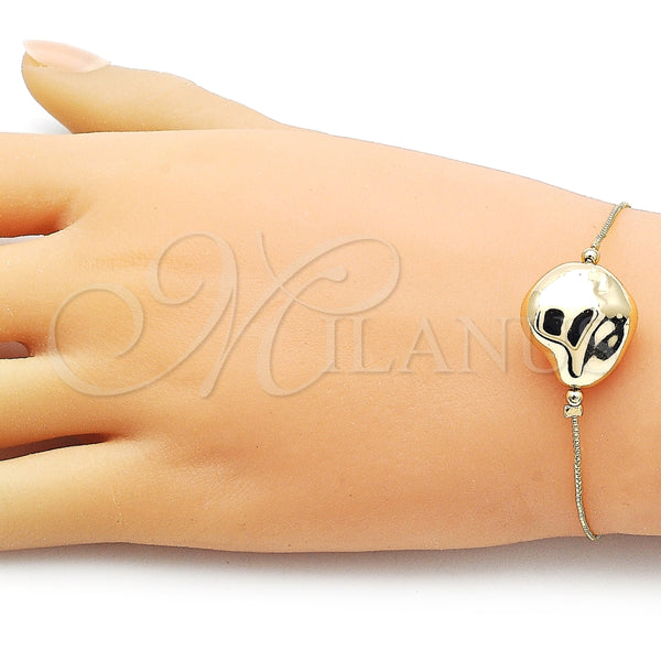 Pulsera Elegante 03.63.2285.08 Oro Laminado, Diseño de Box, Pulido, Tono Dorado (01 MM Thickness, 8 Inches Length)