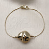 Pulsera Elegante 03.63.2285.08 Oro Laminado, Diseño de Box, Pulido, Tono Dorado (01 MM Thickness, 8 Inches Length)