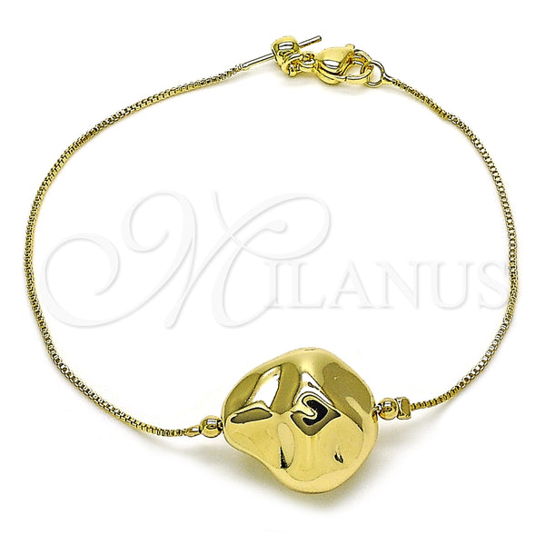 Pulsera Elegante 03.63.2285.08 Oro Laminado, Diseño de Box, Pulido, Tono Dorado (01 MM Thickness, 8 Inches Length)