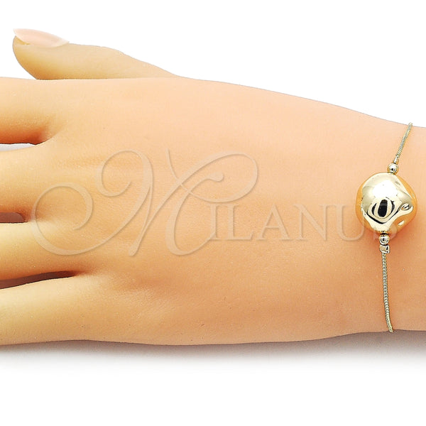 Pulsera Elegante 03.63.2286.08 Oro Laminado, Diseño de Box, Pulido, Tono Dorado (01 MM Thickness, 8 Inches Length)
